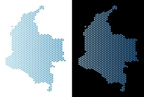 Colombia Map Hex Tile Scheme Ilustração Stock