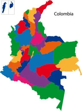 Colombia map Stock Illustration