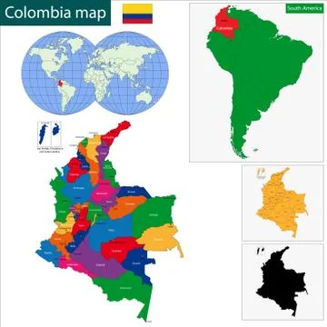 Colombia map Stock Illustration