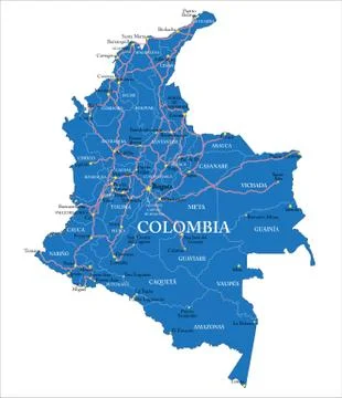 Colombia map Stock Illustration