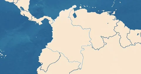 A colombia map with most important cities and frontier lines Vídeos de archivo 337428071