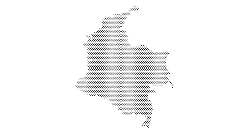 Colombia map from particles, dots. Digital silhouette. Abstract animation b.. Stock Footage 308594439