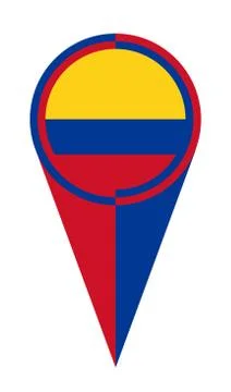 Colombia Map Pointer Location Flag Stock Illustration