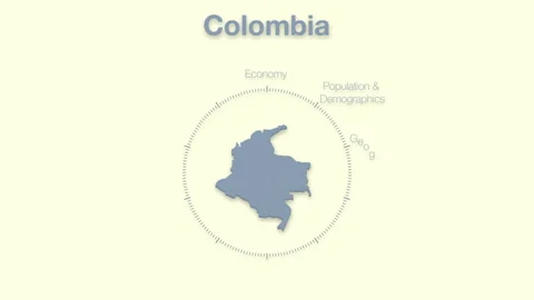 Colombia MAP revealingmotion graphics data elements Stock Footage 339863873