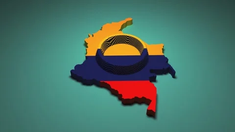 Colombia Map - Ripple Effect Stock Footage 330547623