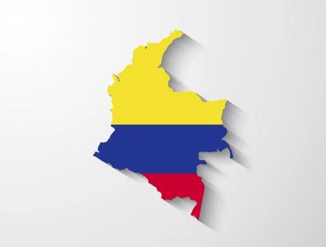 Colombia map with shadow effect Stock Illustration