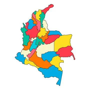 Colombia map shape, travel web flat concept icon symbol vector illustration Stock Illustration