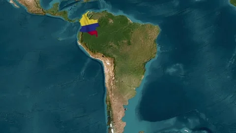 Colombia map with waving flag Stock Footage 294128062