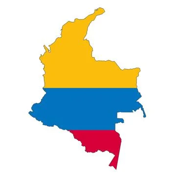 Colombia map on white background with clipping path Stock Illustration