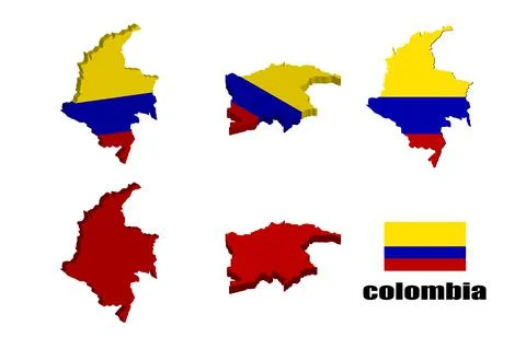 Colombia map on white background. vector illustration. Stock Illustration
