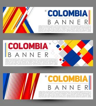 Colombia modern banner template vector set design. Stock Illustration