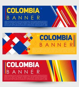 Colombia modern banner template vector set design. Stock Illustration