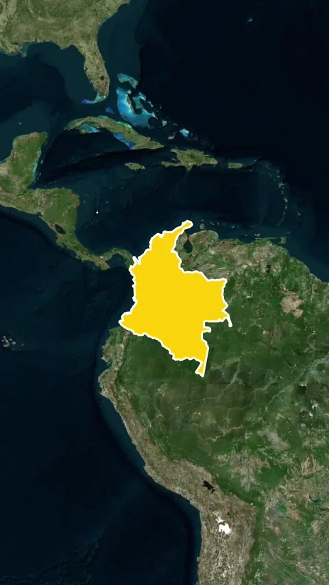 Colombia National Border Vertical Map Topography Animation 4K Stock-Footage 329917853