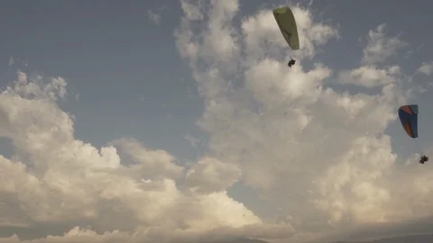 Colombia - Paragliders in the Air 2 Stock Footage