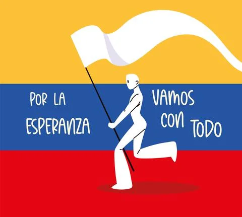 Colombia protest flag Stock Illustration