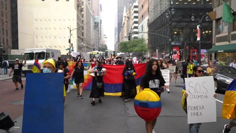 Colombia protest SOS Stock Footage 157614560