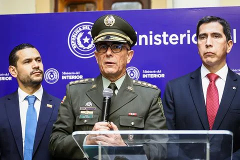 Colombia ratifies in Paraguay its commitment against organized crime, Asuncion - Stock Photos