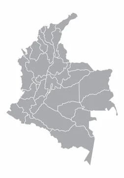 Colombia regions map Stock Illustration