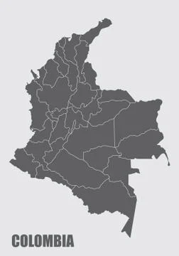 Colombia regions map Stock Illustration
