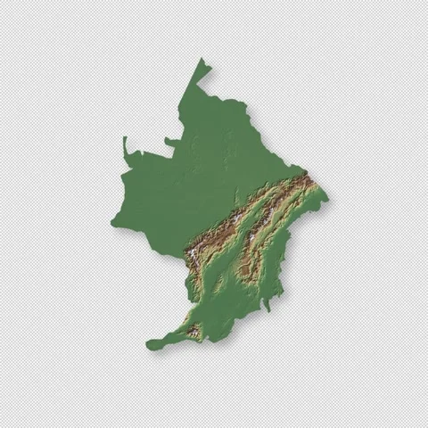 Colombia Rotating 3D Relief Map Seamless Loop, Alpha Channel 4K 스톡 동영상 340721755