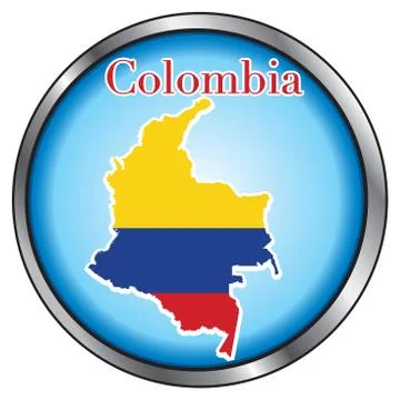 Colombia Round Button Stock Illustration