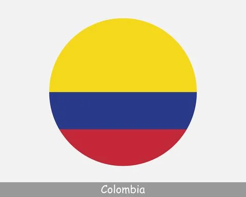 Colombia Round Flag 库存插图