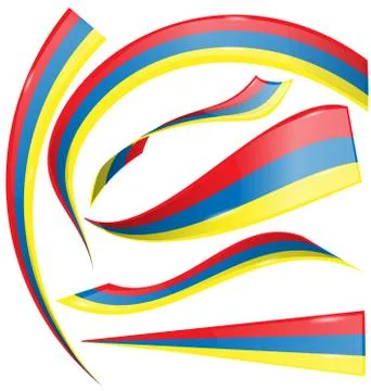 Colombia set  flag Stock Illustration