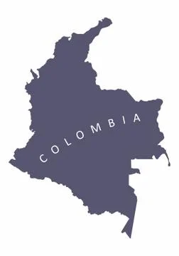 Colombia silhouette map Stock Illustration