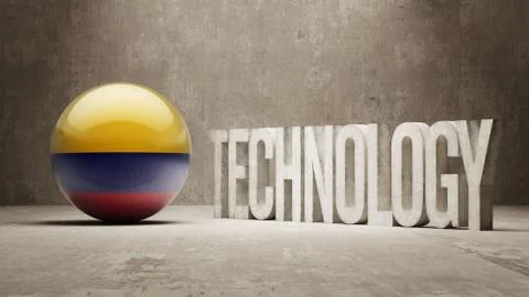 Colombia. Technology Concept. Illustrazione stock