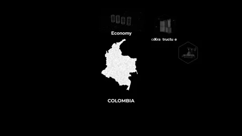 Colombia technology map with animated charts Stock Footage 340971255