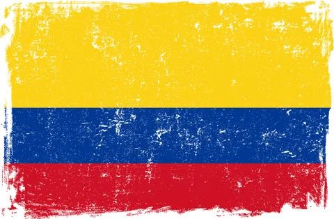 Colombia Vector Flag on White Stock Illustration