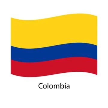 Colombia vector flags set. 5 wavy 3D cloth pennants fluttering on the wind Stock Illustration