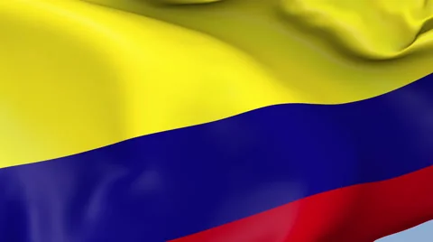 Colombia Waving Flag Background Loop Stock Footage 64217642