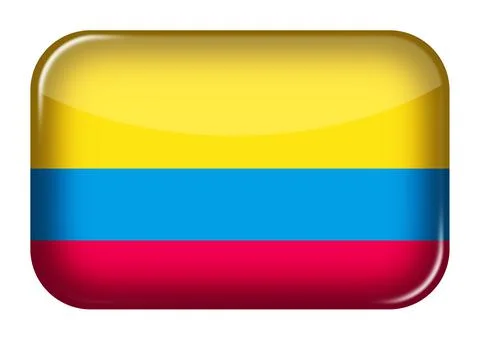 Colombia web icon rectangle button with clipping path 3d illustration Stock Illustration
