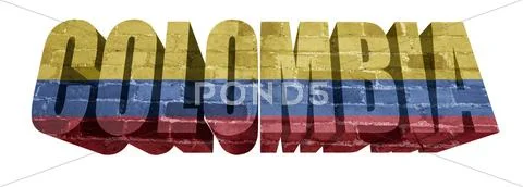Colombia word Stock Illustration