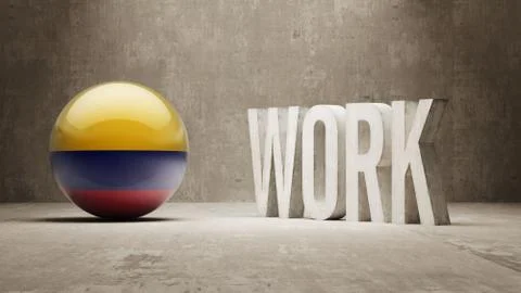 Colombia. Work Concept. Stock Illustration