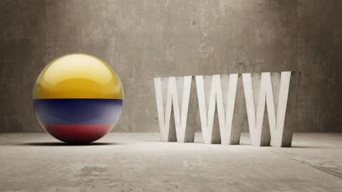 Colombia. WWW Concept. Stock Illustration