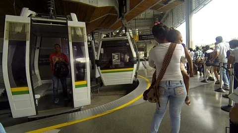 ColombiaMedellinMetrocable02 Stock Footage 87177206