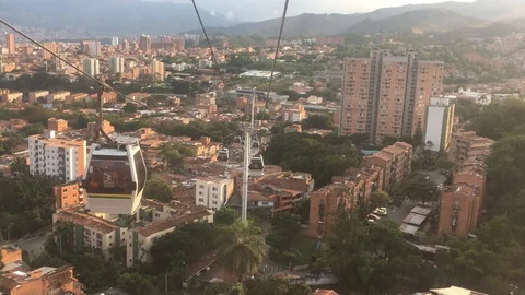 ColombiaMedellinMetrocable05 Stock Footage 87177343