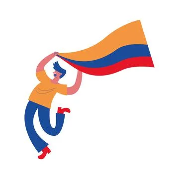 Colombian boy protester Stock Illustration
