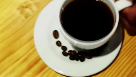 Colombian coffee cup table Vídeo Stock 83828663