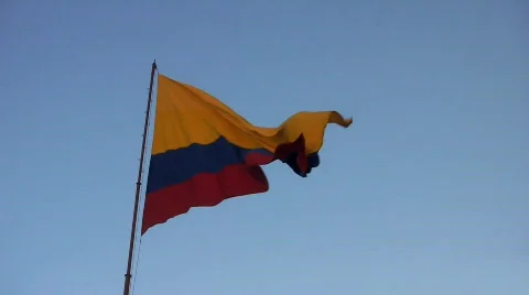 Colombian flag 01 Stock Footage
