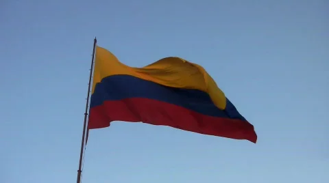 Colombian flag 02 Stock Footage 646083
