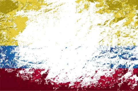 Colombian flag. Grunge background. Vector illustration Illustrazione stock