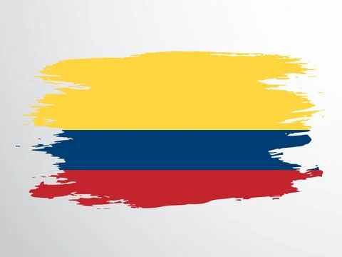 Colombian flag painted with a brush. Stock Illustration