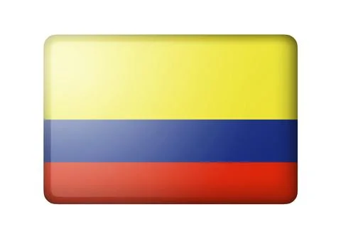 The Colombian flag. Rectangular matte icon. Isolated on white background Stock Illustration