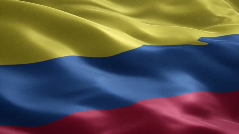 Colombian Flag Slow Motion – Full Screen Loop Animation Stock Footage 341966074