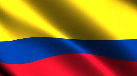 Colombian flag waving in the wind. Looping animation Stock Footage 39961954