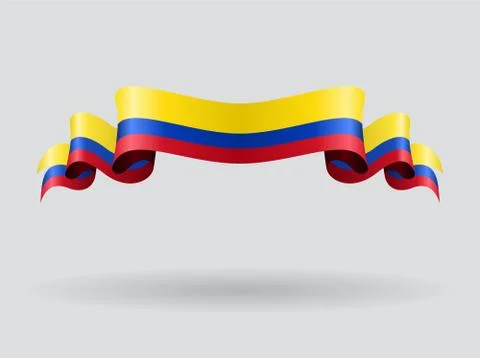 Colombian wavy flag. Vector illustration Stock Illustration