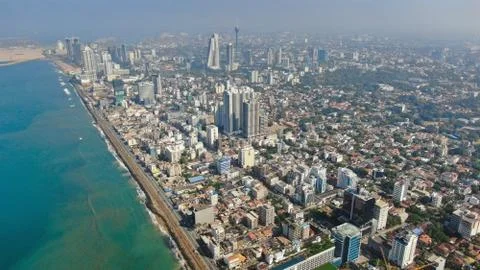 Colombo city captured while flying 库存照片